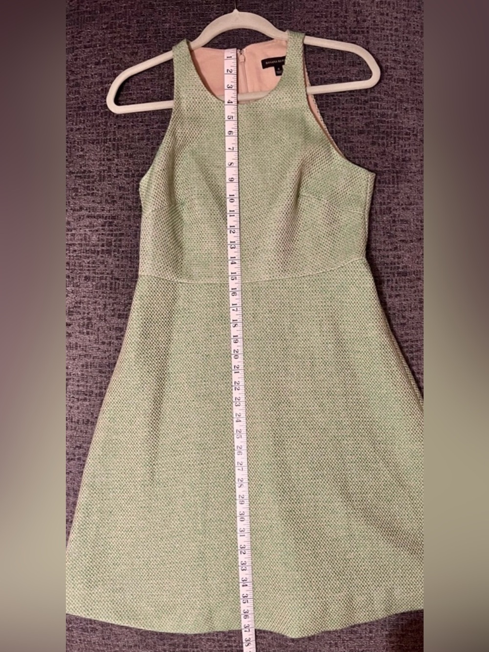 Banana Republic Green Tweed Linen Blend Sheath Dress Size 4 – Sleeveless Classic - Picture 6 of 7